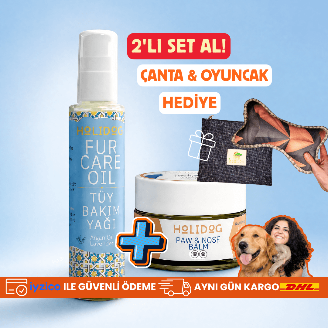hediyeli set kedi pati balm ve tüy bakım yağı